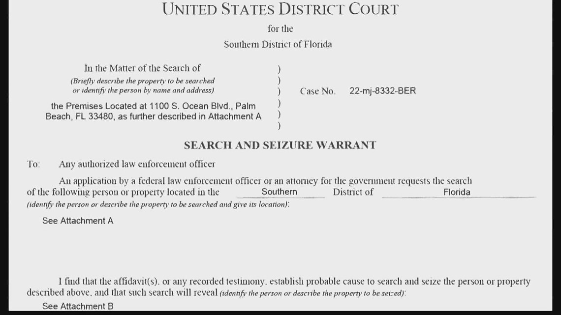 Mar-a-Lago search warrant released, reveals FBI seized top-secret ...