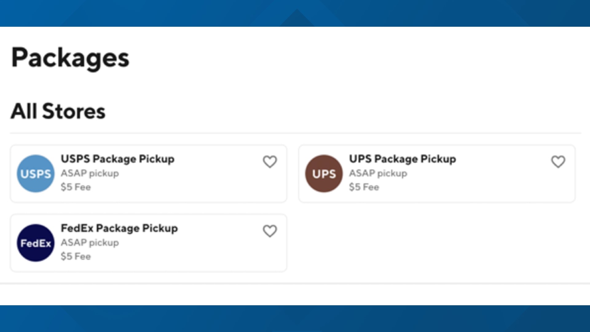 DoorDash rolls out 5 USPS, UPS, FedEx package pickup service