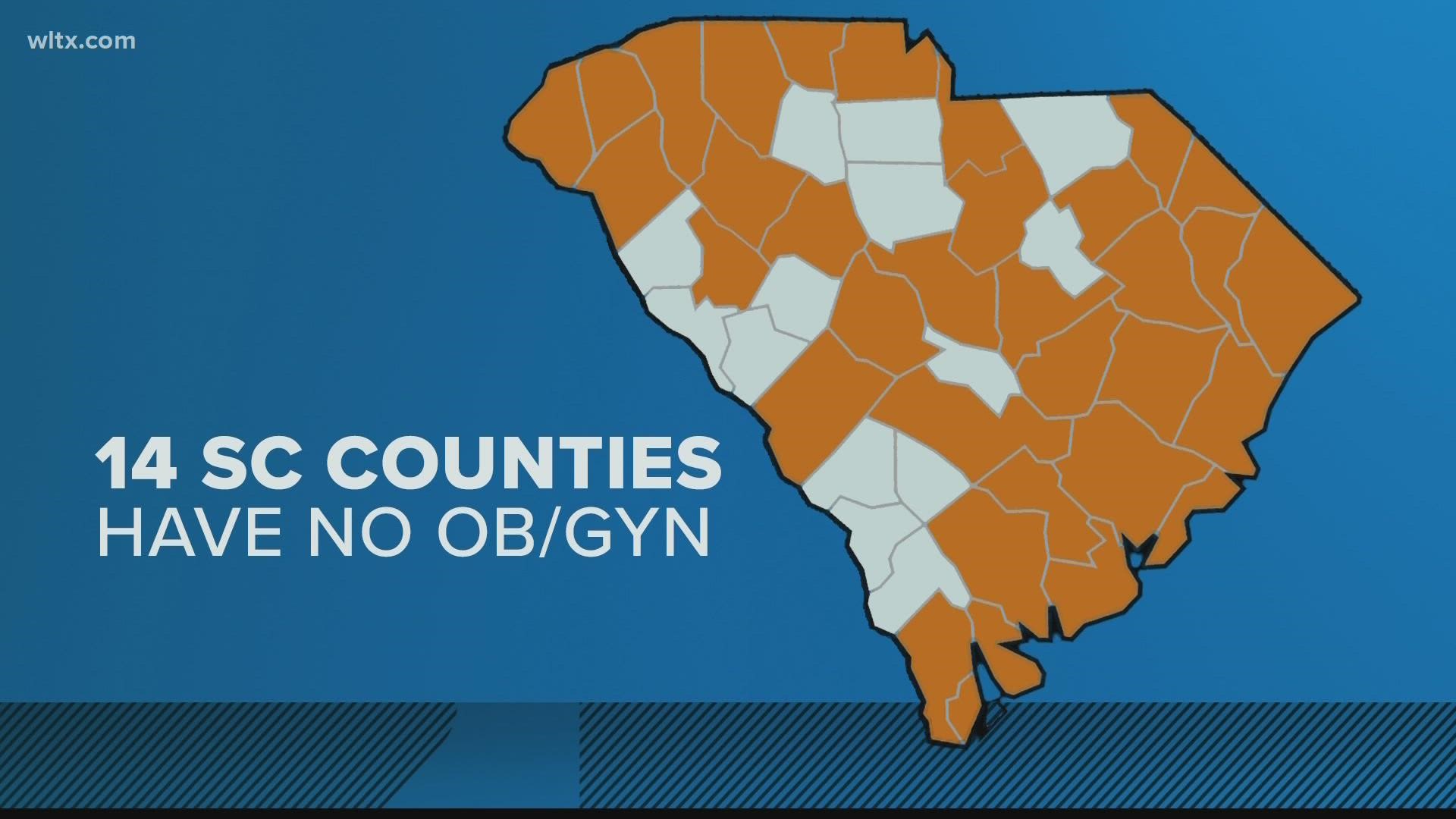 According to South Carolina health professionals databook, 14 counties currently have no obgyns at all, including Fairfield and Saluda.