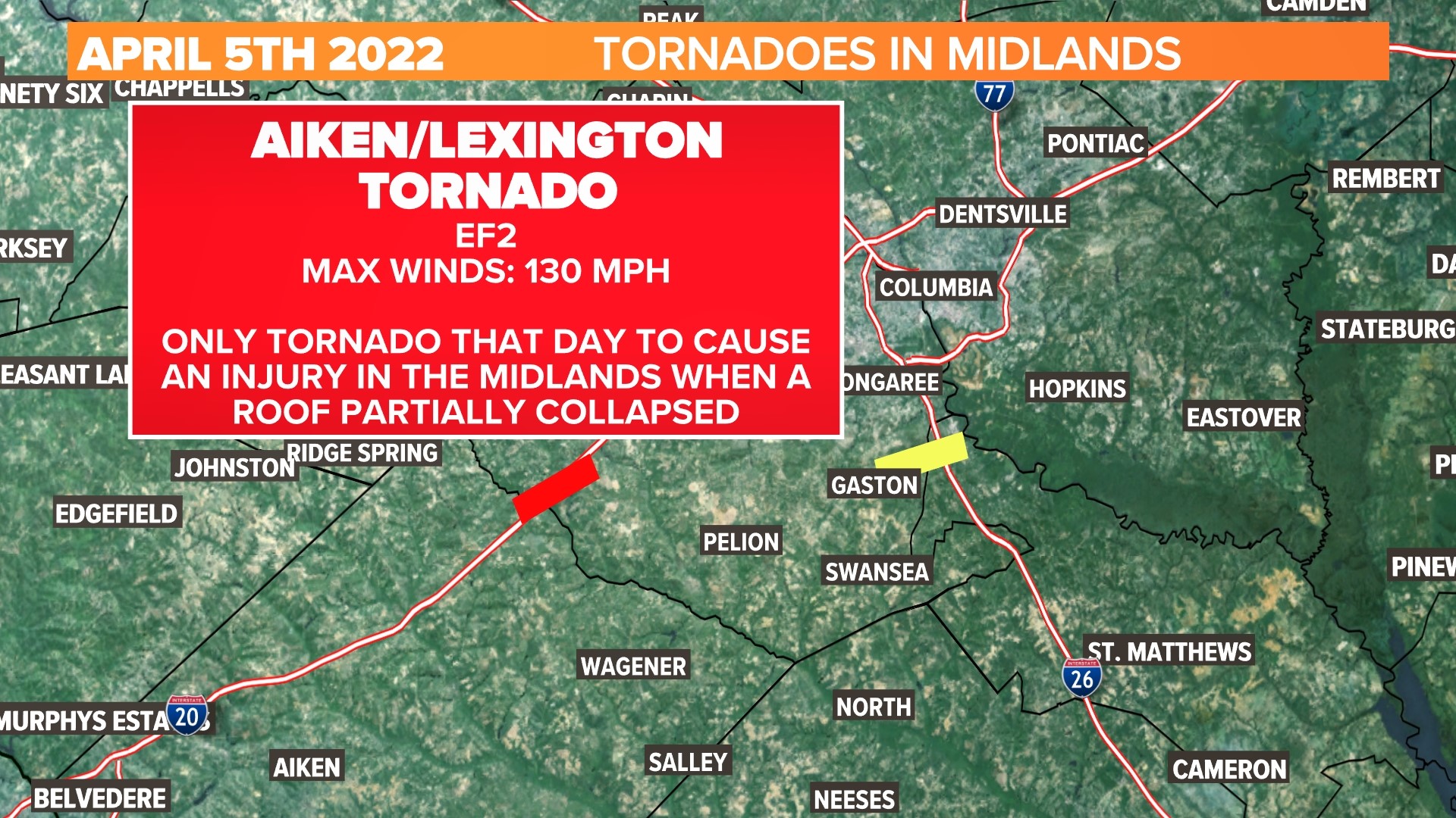 Here's the number of tornadoes that struck in South Carolina