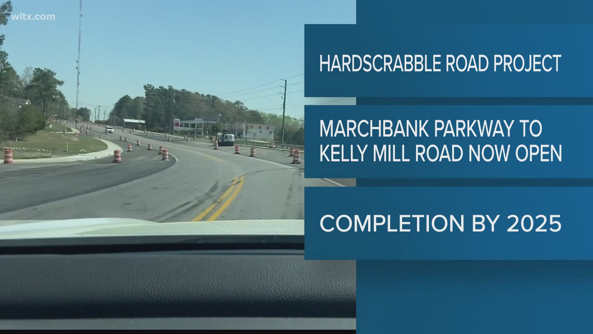 SCDOT announced just hours ago that 2.3 miles of the project from Marchbank Parkway to Kelly Mill road is now open.