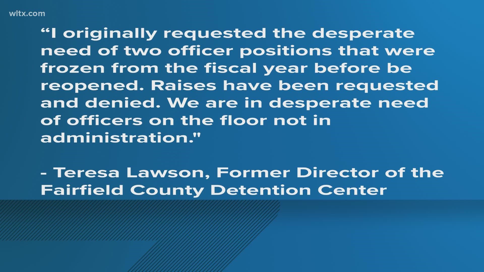 Teresa Lawson resigned her position as director of Fairfield County Detention Center abruptly on Thursday, July 14, 2022, after nearly four decades on the job.