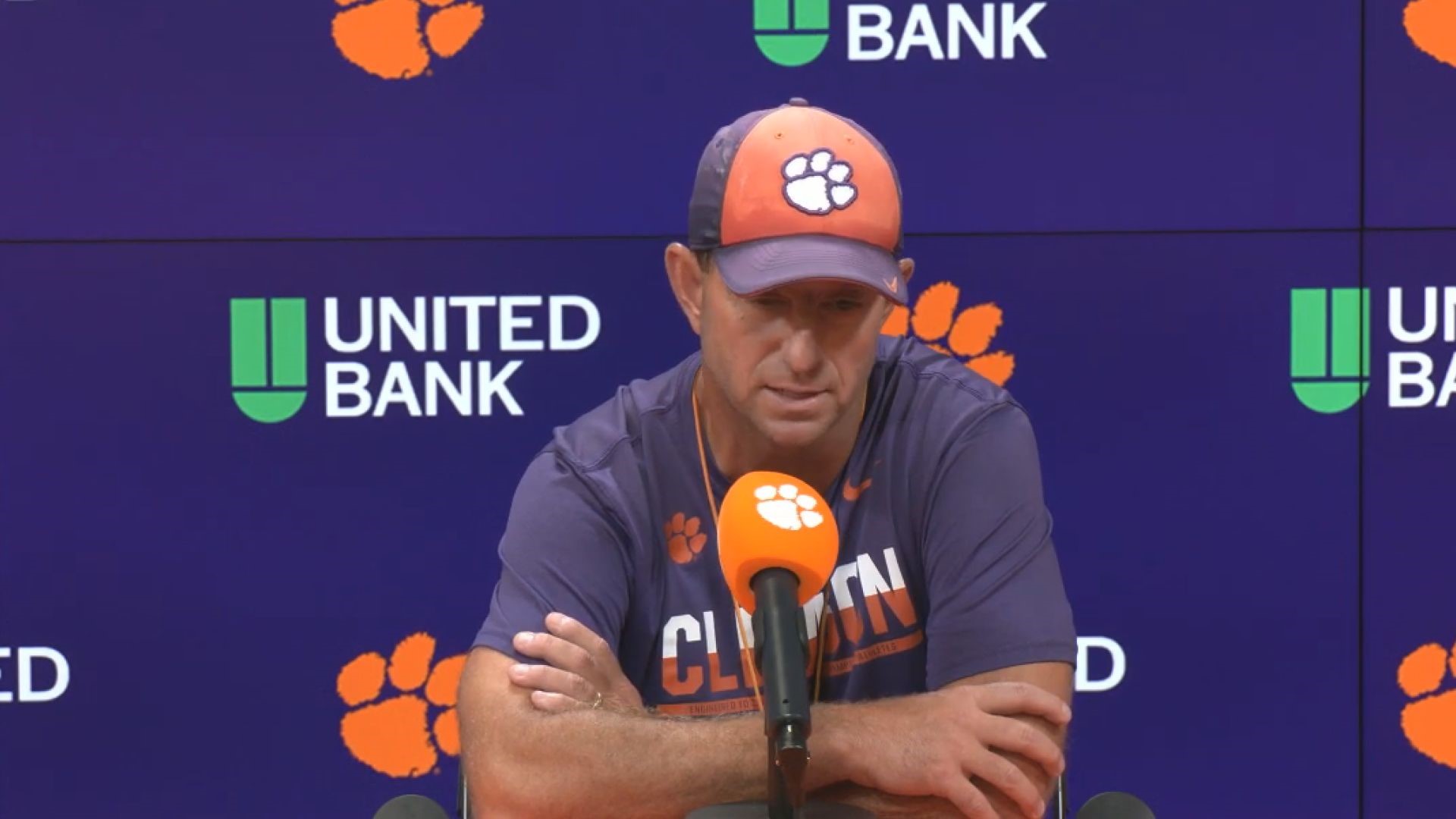 With a game this past Monday, the press conference schedule for Clemson is different with the head coach holding court on Wednesday afternoon after practice