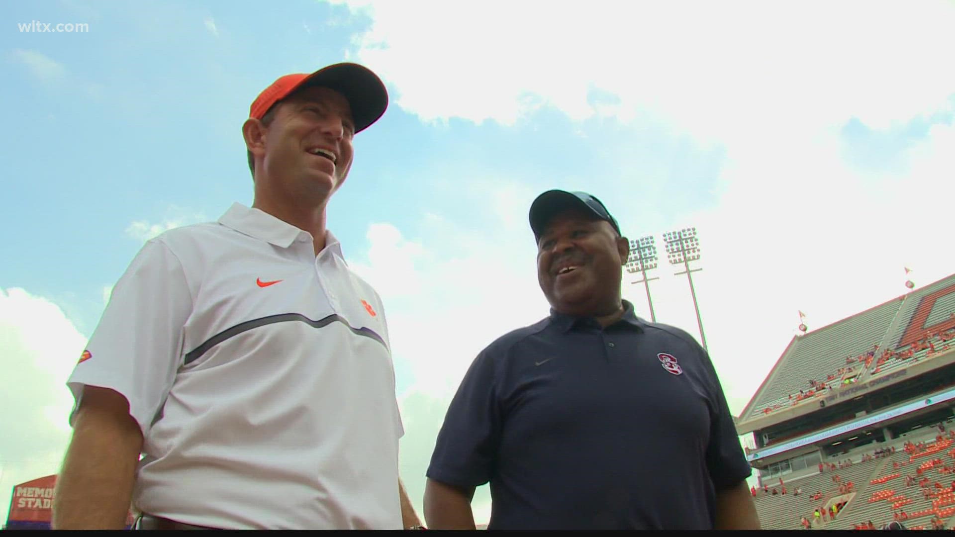 Clemson head coach Dabo Swinney and S.C. State's Buddy Pough will meet again this Saturday in Death Valley.