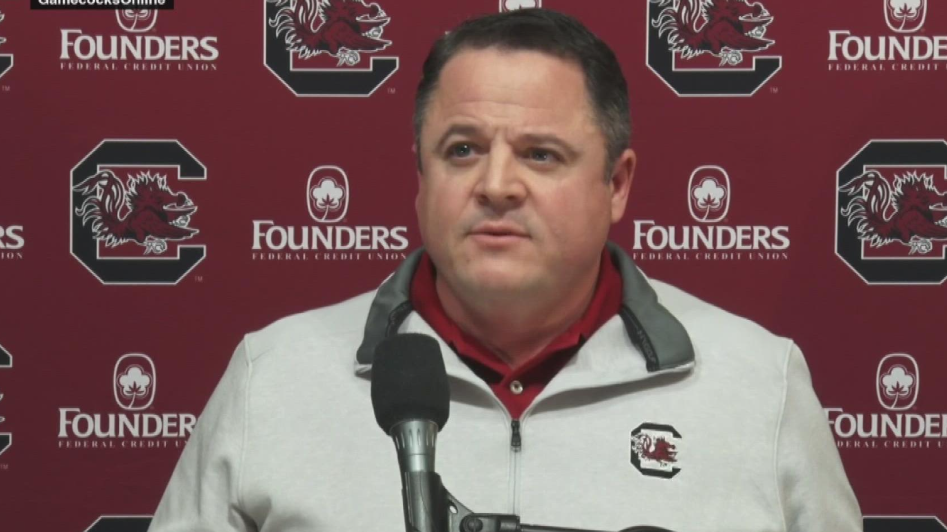 South Carolina's new offensive coordinator meets the media, one day after he was officially hired to run that side of the ball.