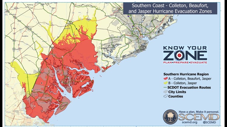 South Carolina Hurricane Evacuation Map