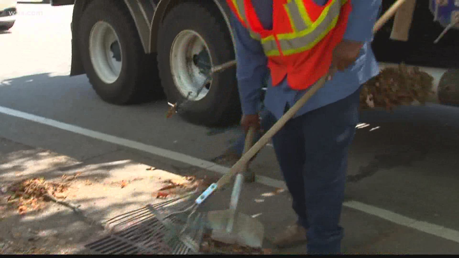City workers are preparing for heavy rain from remnants of Hurricane Sally.