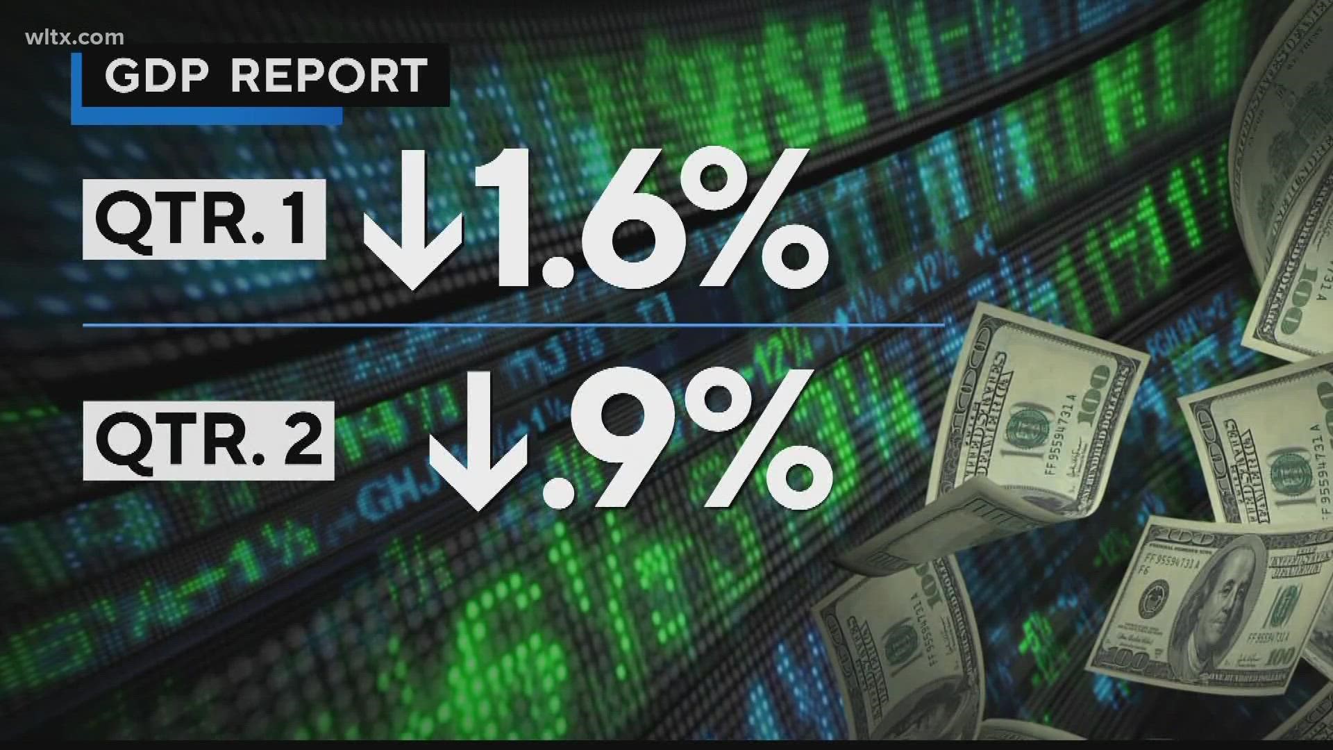 The U.S. economy shrank between April and June of this year, marking the second consecutive quarter of declining economic activity.