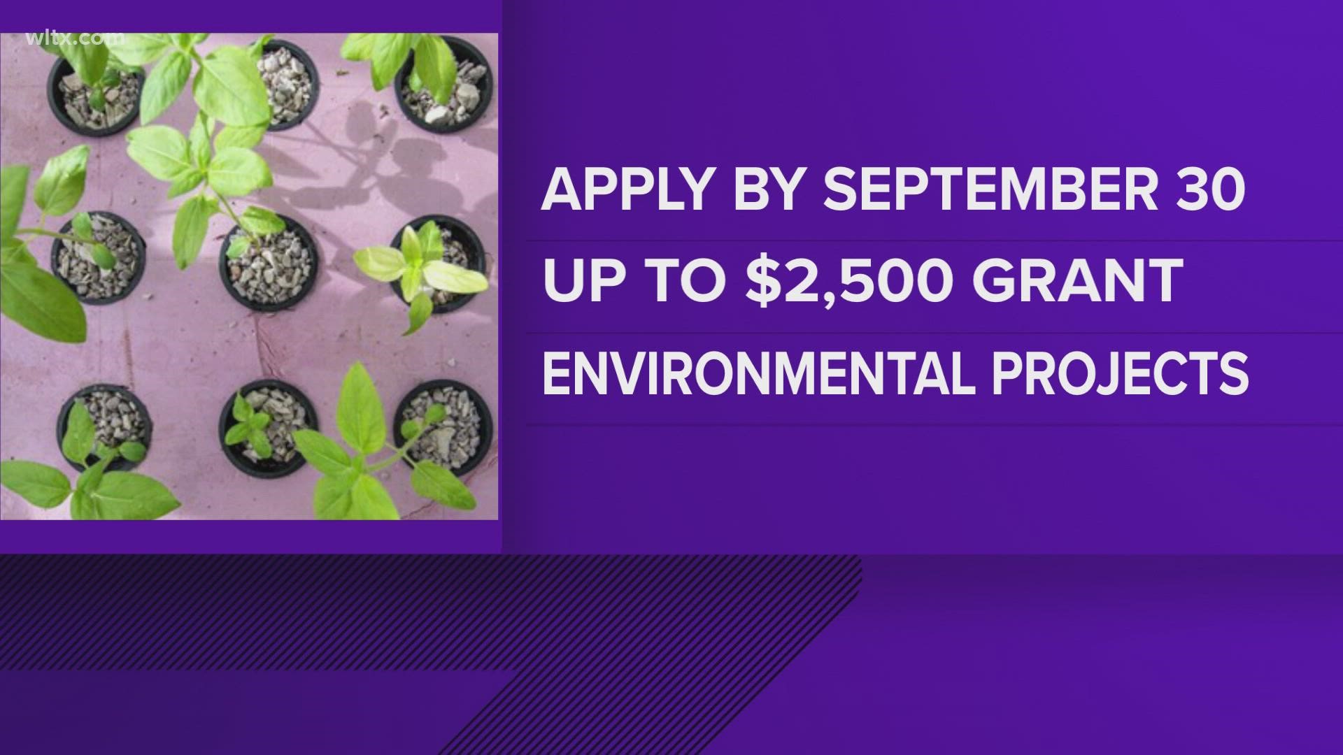 The funding is available for support of classroom projects that build environmental awareness among students.