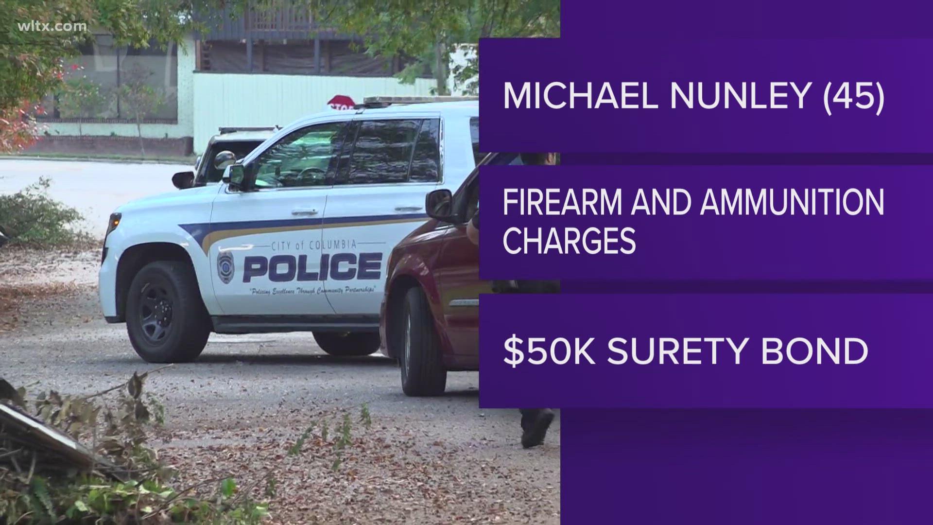 The man, Michael Nunley, 45, was arrested and charged with possession of a firearm, ammo by a felon.   He was given a $50K surety bond.