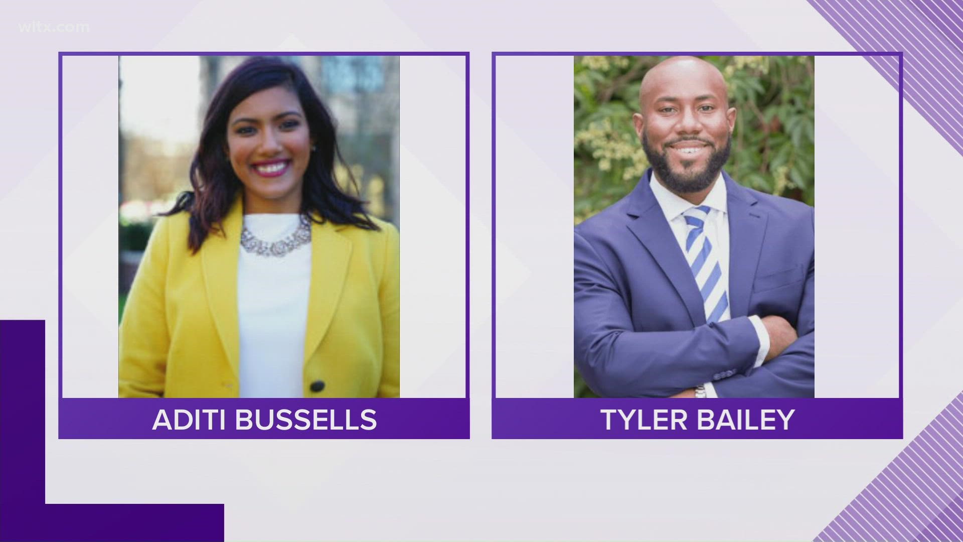 Aditi Bussells and Tyler Bailey will compete in a runoff election on November 16th for Columbia's at-large council seat. Here's where they stand on the issues.
