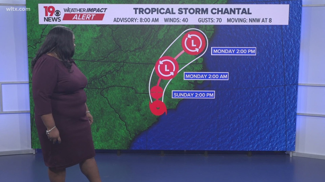 Tropical Storm Chantal update: Storm bringing rain near South Carolina ...