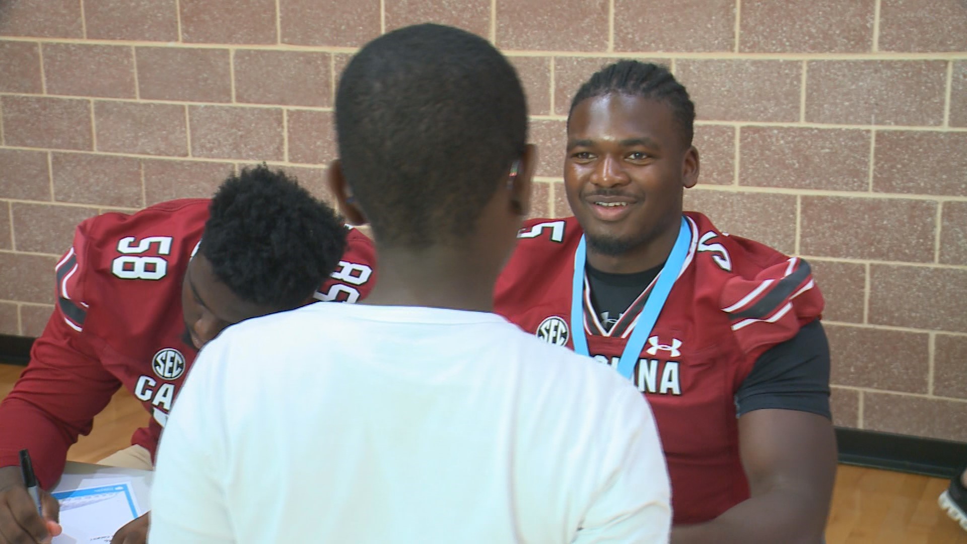 South Carolina freshman linebacker Pup Howard talks about his progress since coming to Columbia to take part in Gator Bowl practice.