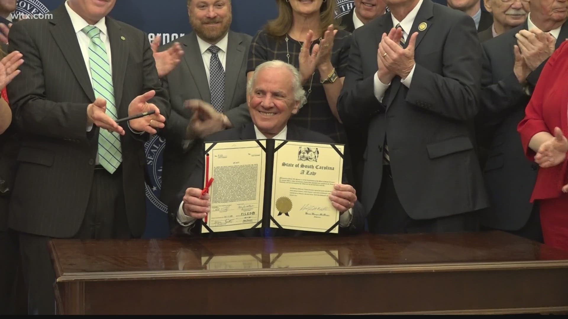 Gov. McMaster held a ceremonial bill signing for the open carry bill.