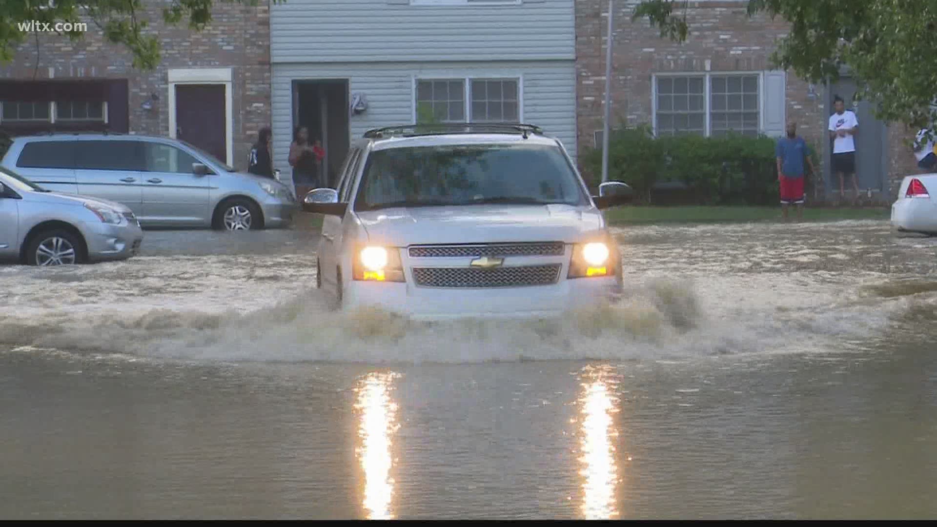 The sudden rains dumped a lot of water in a short amount of time in the St. Andrews area.