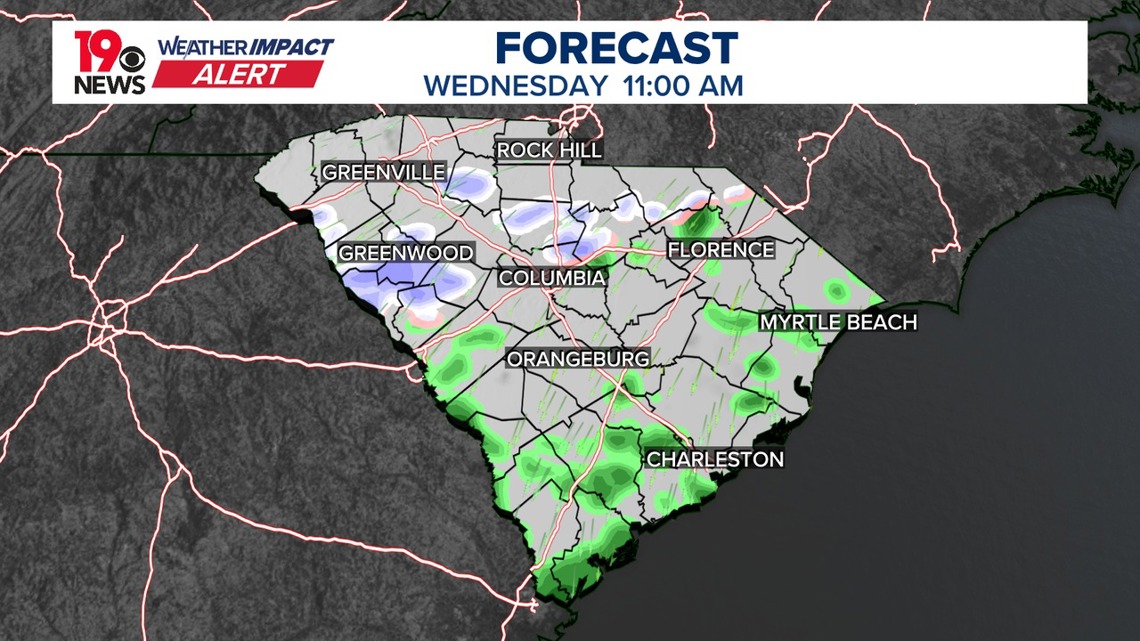 Wintry mix possible Wednesday for parts of South Carolina | wltx.com
