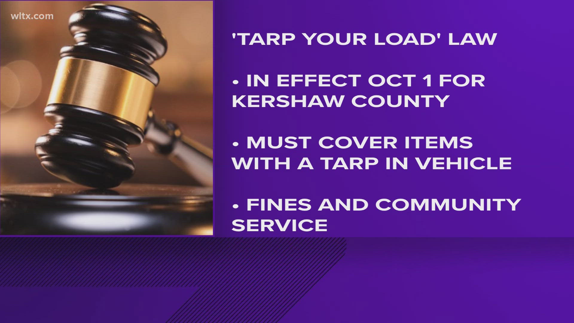 The ordinance requires drivers to properly secure their trash by covering all items in the bed of the truck with a tarp and secure it to the truck.