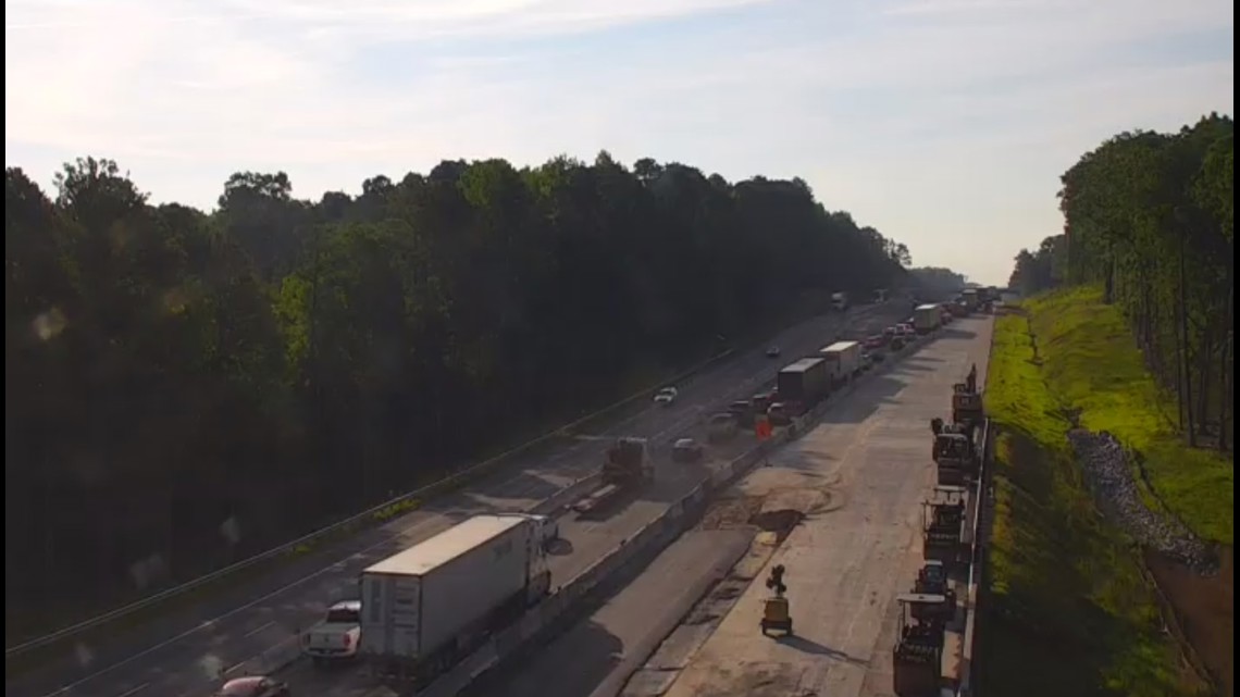 Traffic moving again after overturned truck causes backup on I-26 East near Peak exit – WLTX.com