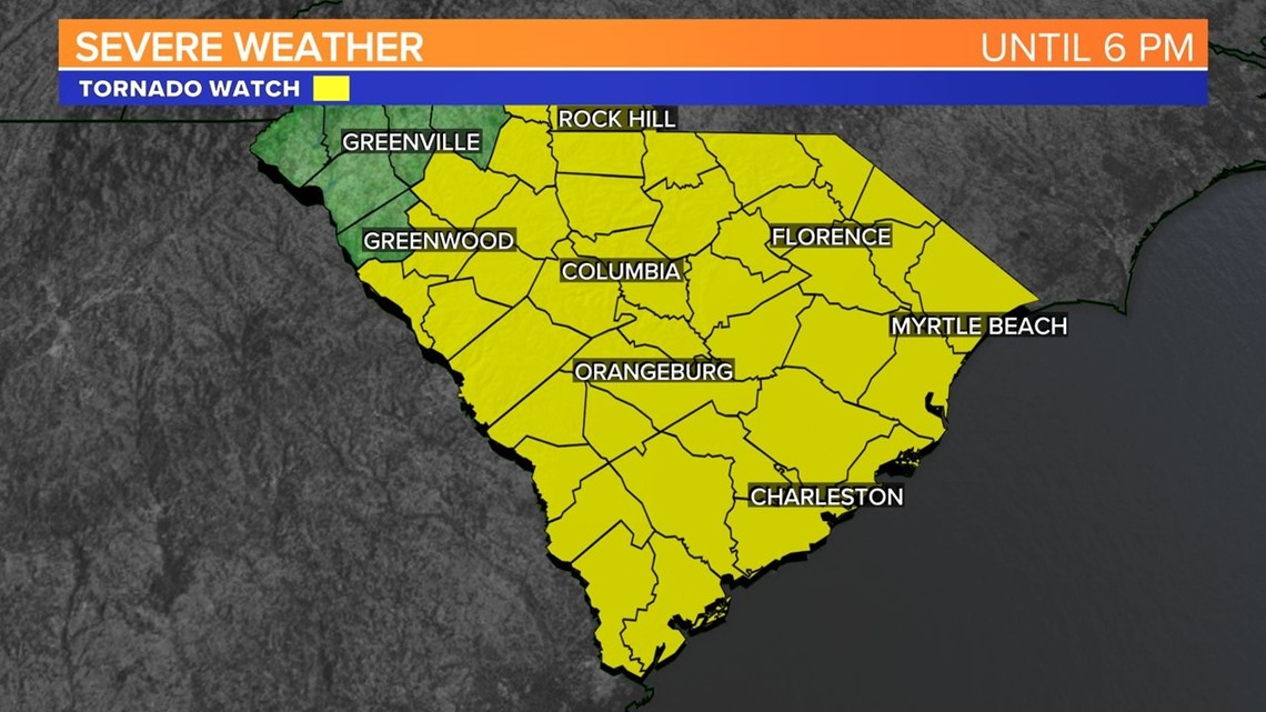 Severe storms and tornadoes possible for South Carolina today