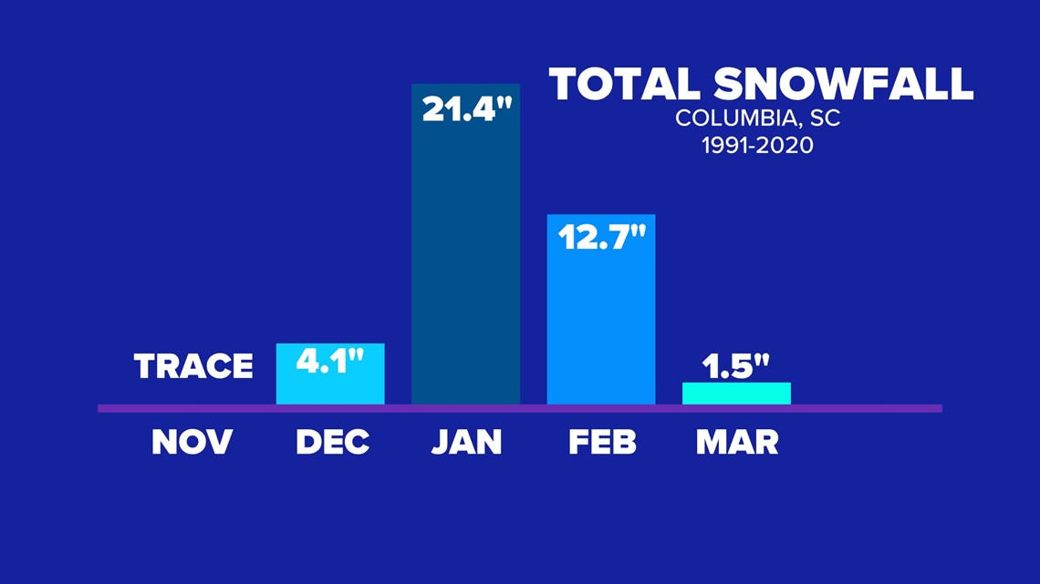 A look at Columbia's record-breaking snowfall numbers