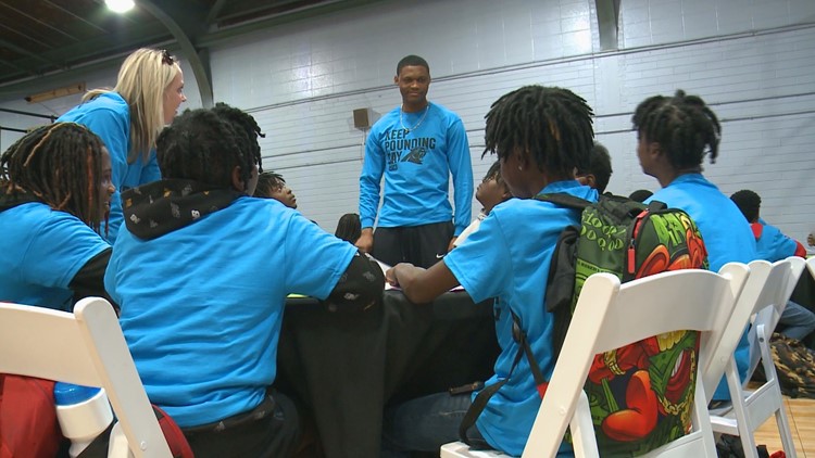 Carolina Panthers spread positivity during 'Keep Pounding' Day event in Camden