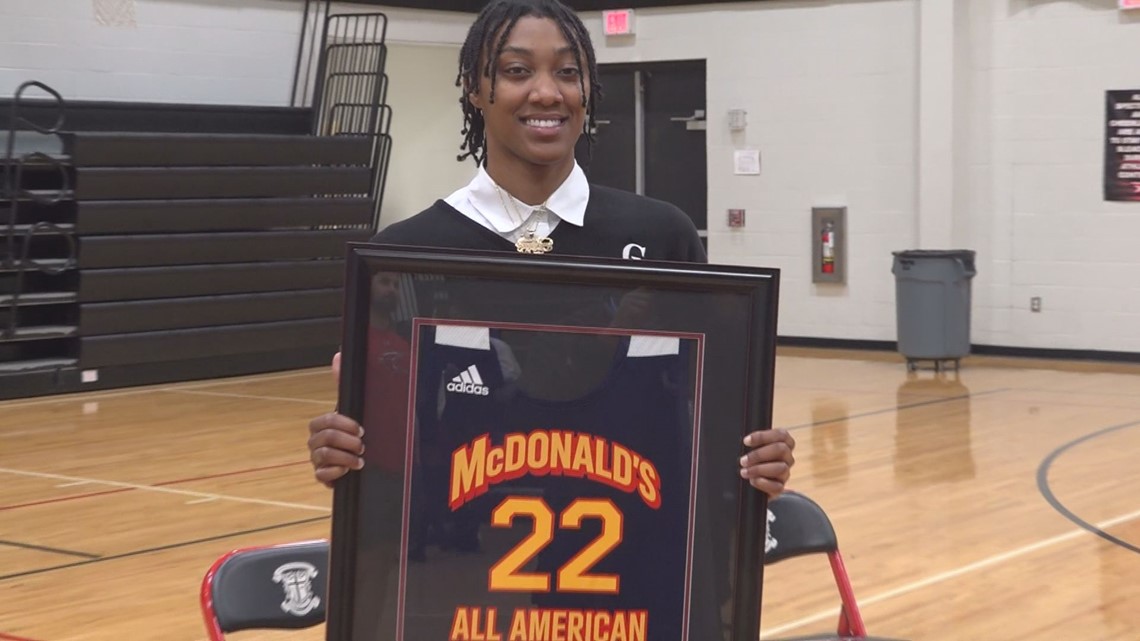 Ashlyn Watkins receives McDonald’s All American jersey