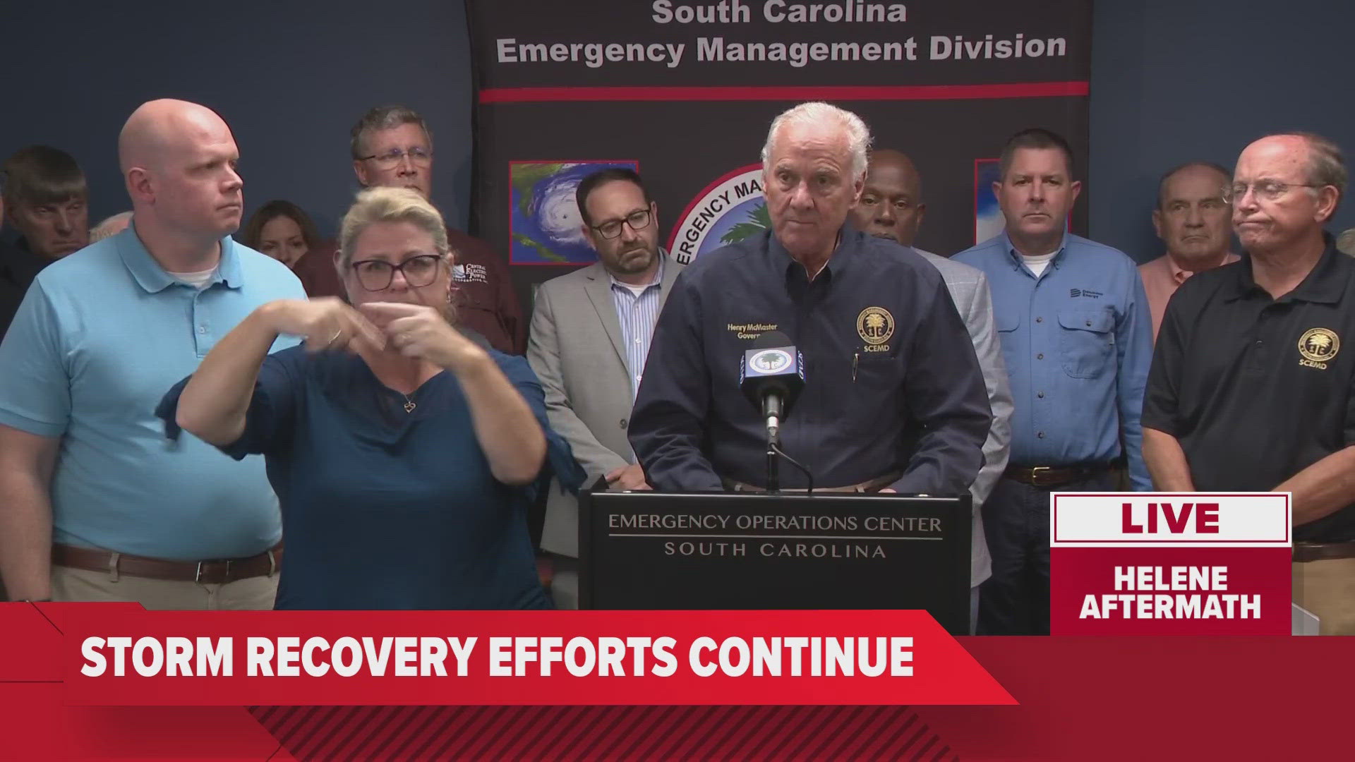 South Carolina Gov. Henry McMaster gives an update on the state's response to Tropical Storm Helene.