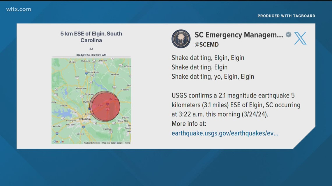 Another earthquake shakes Elgin  wltx.com