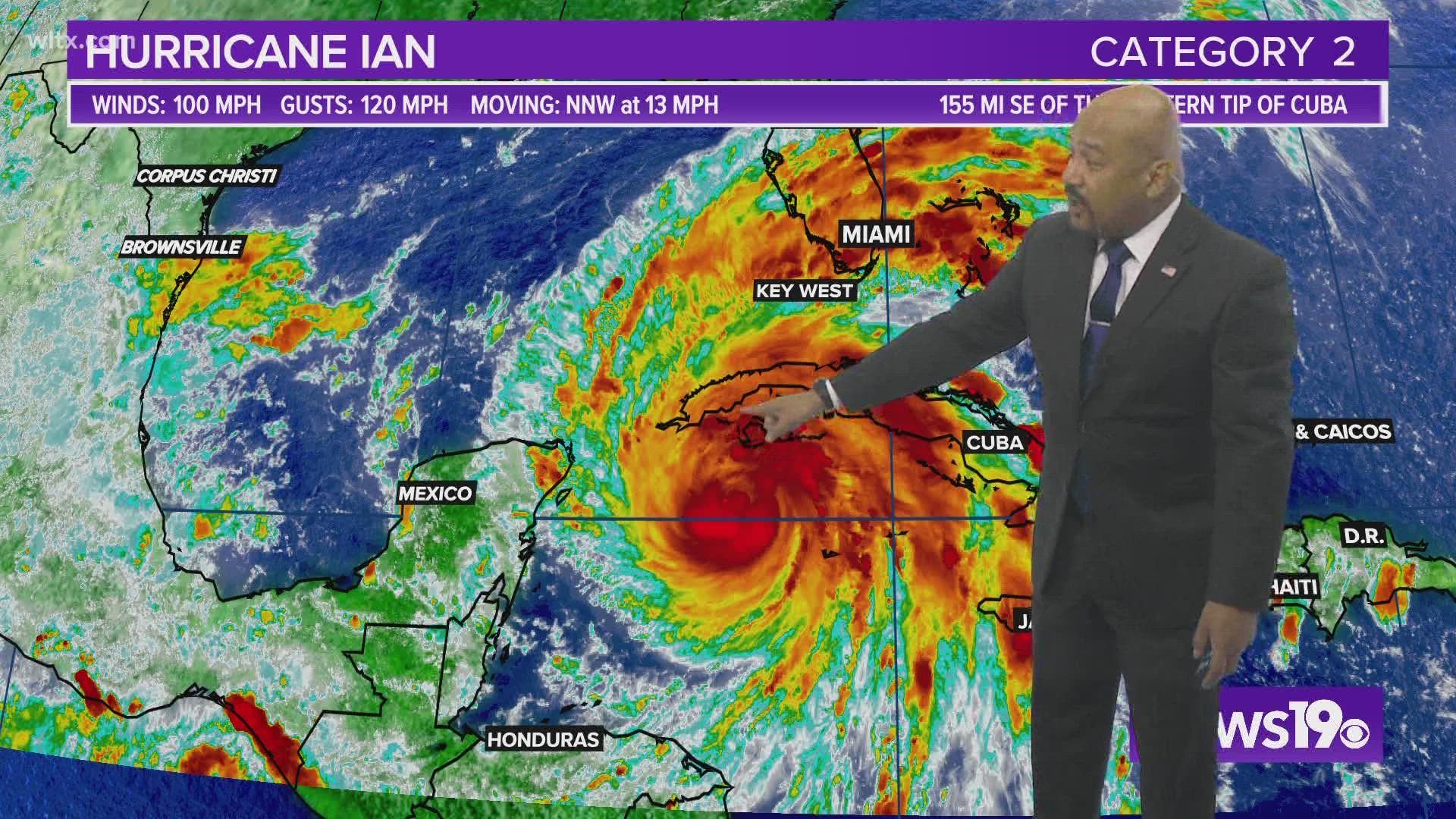 Hurricane Ian latest Storm upgraded to Category 2