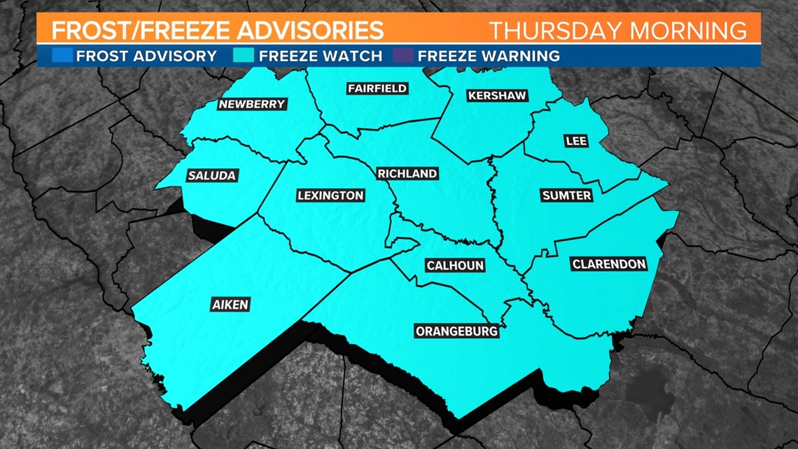 Spookycold South Carolina weather on the way Wednesday