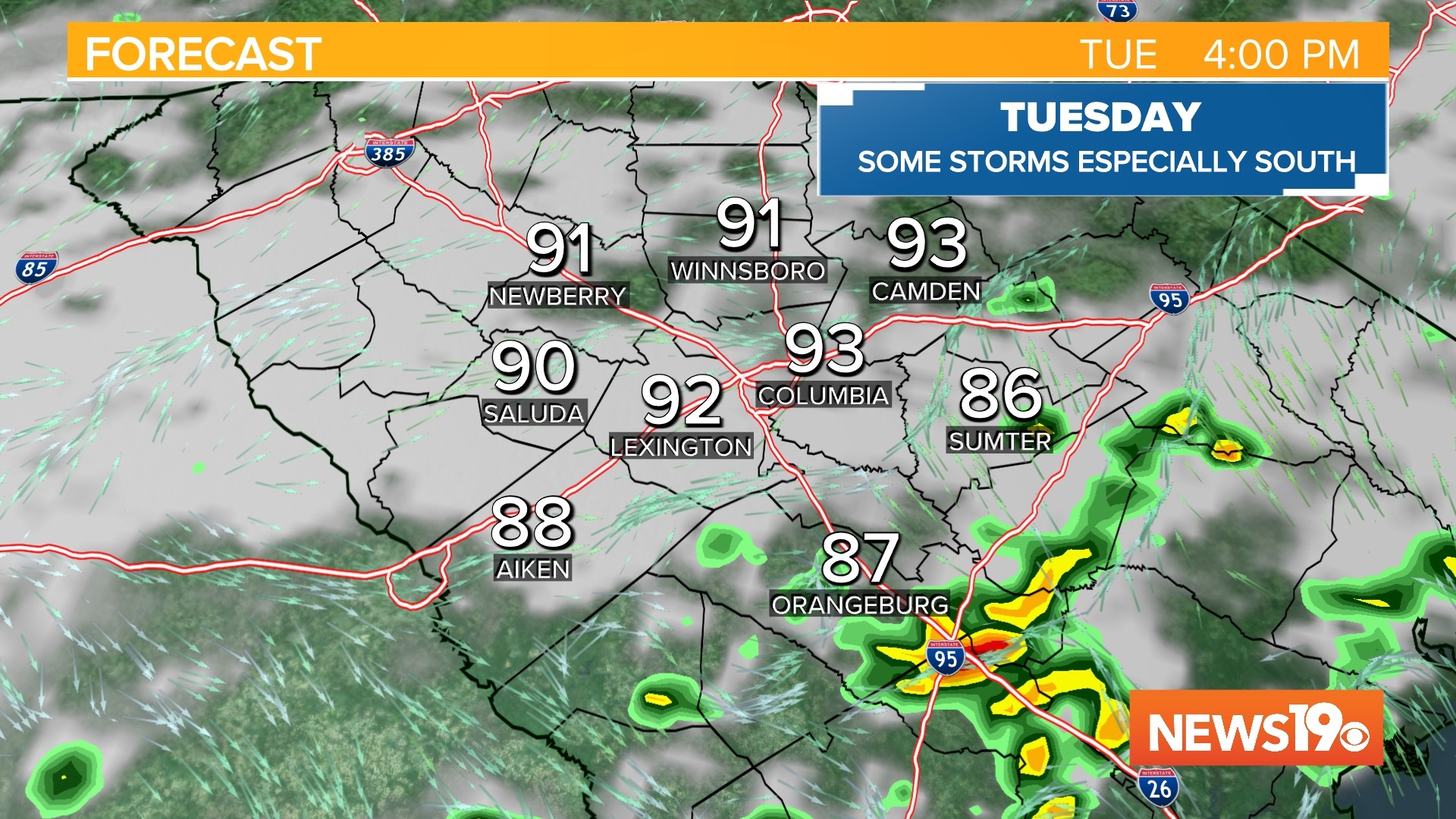 Some storms today, much wetter weather tomorrow