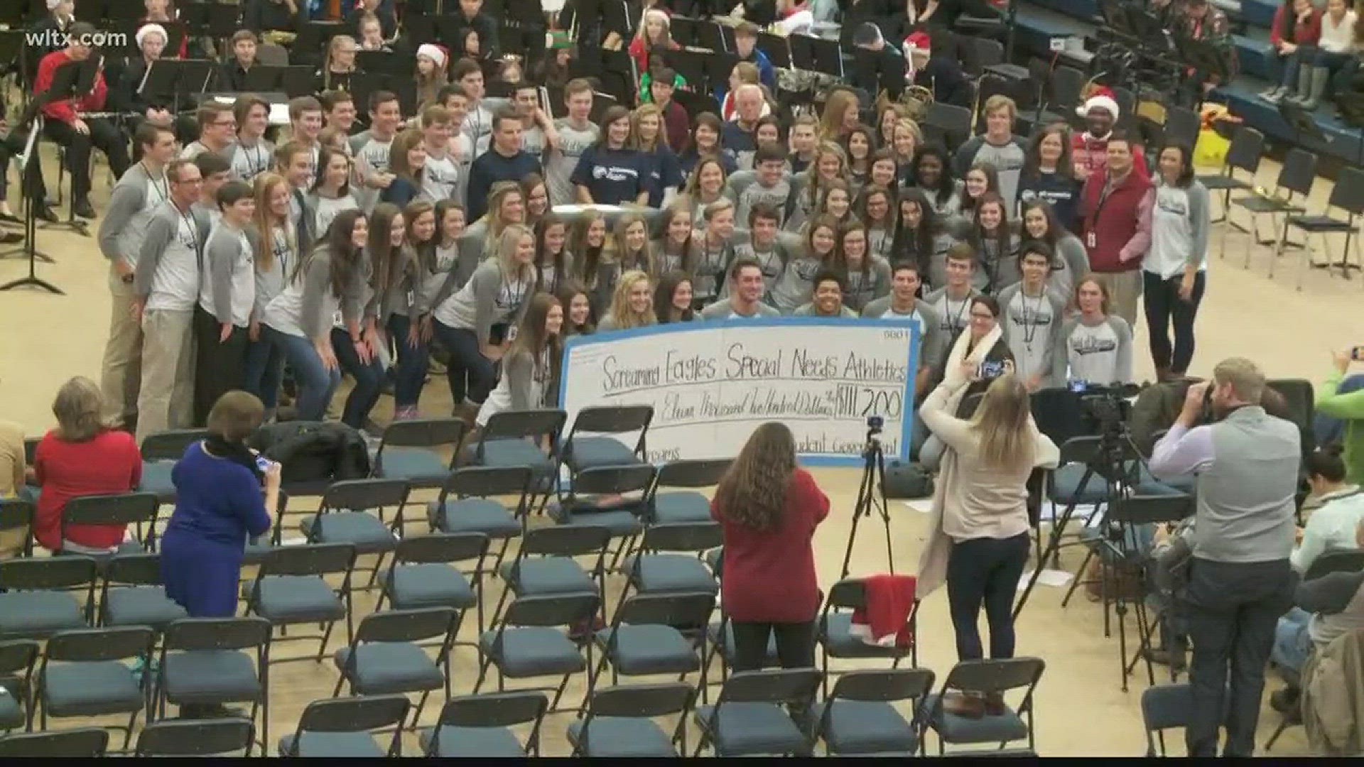 Chapin High School held their winter  Giving Assembly this morning.During the event the student government announced they are giving $111,000 for a project supporting special needs athletes.	The Screaming Eagles Special Needs Athletic team is a Chapin-ba