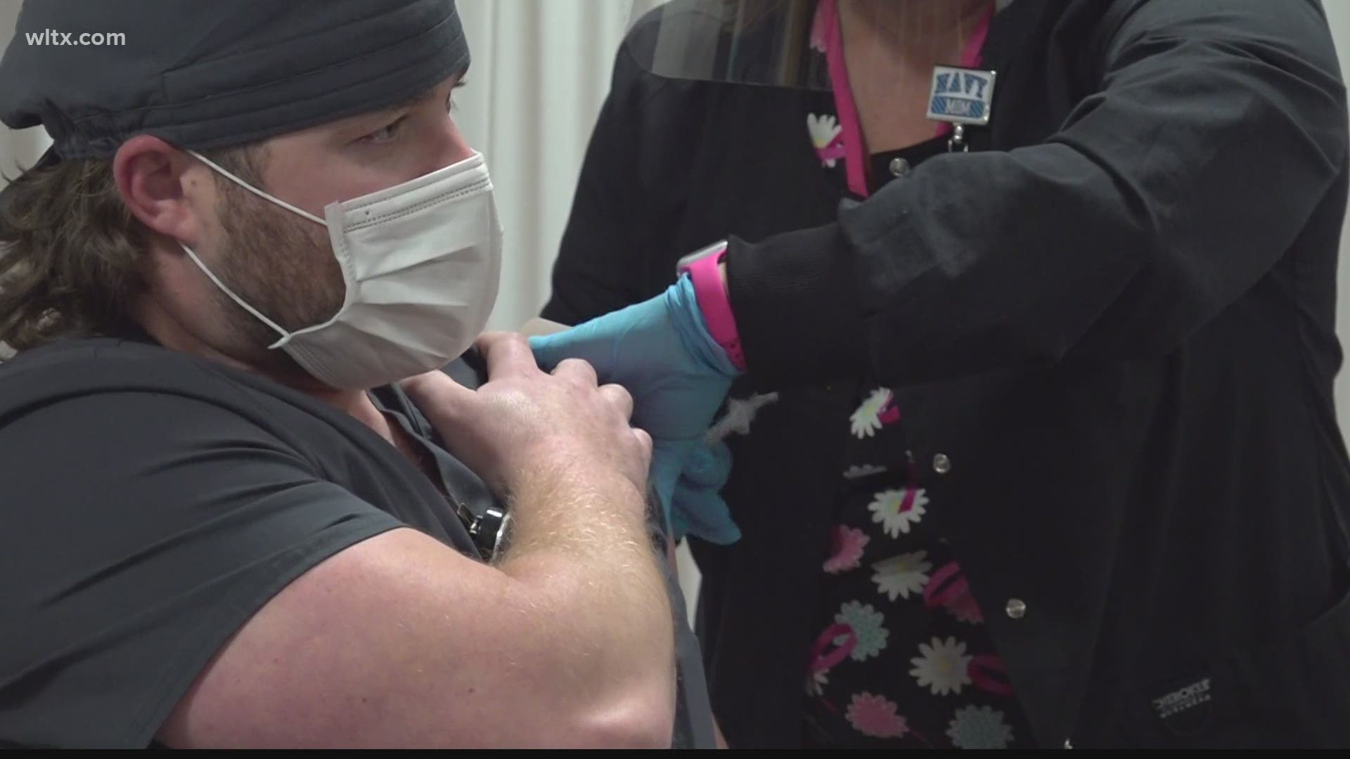 Prisma Health and Lexington Medical Center vaccinated several frontline healthcare workers Tuesday.