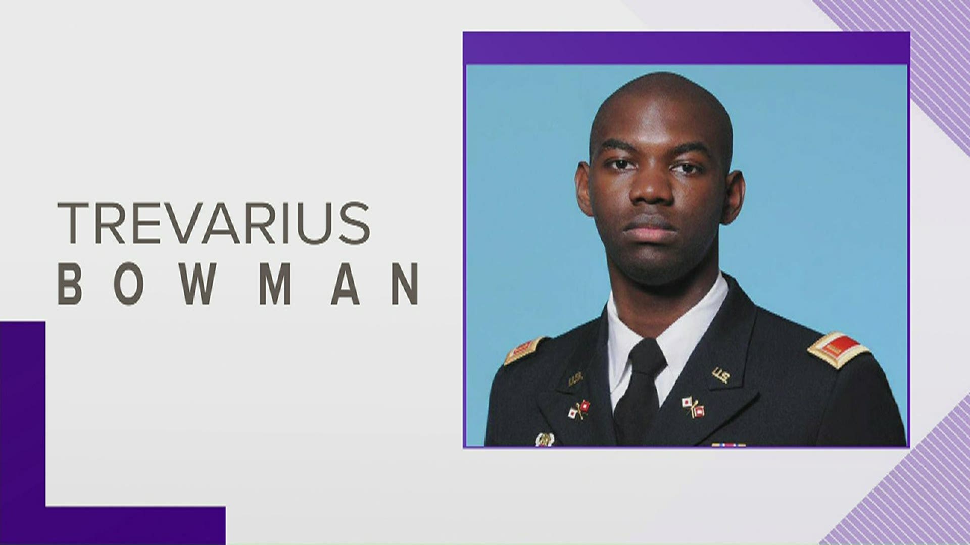 First Lt. Trevarius Bowman, 25 died at Bagram Air Force Base in Afghanistan from a non-combat releated injury.