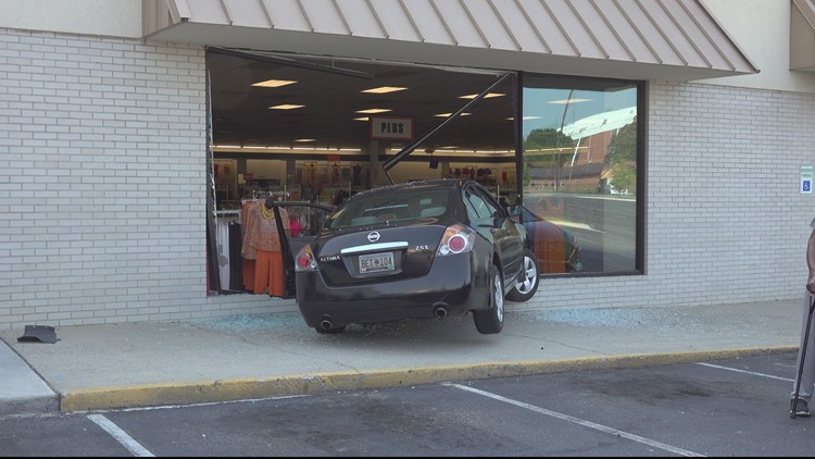Columbia Police investigate after car runs into clothing store on Garners Ferry