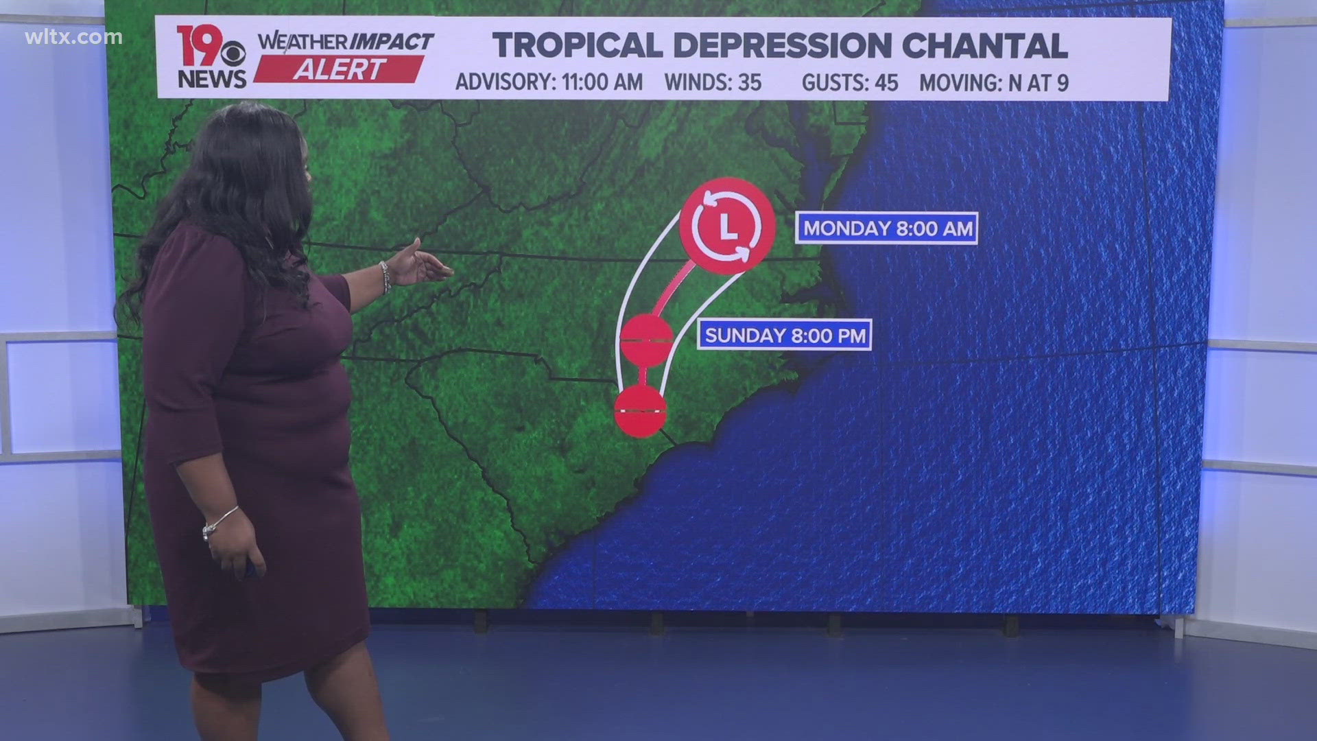 Chantal downgraded to a tropical depression as it moves into North ...