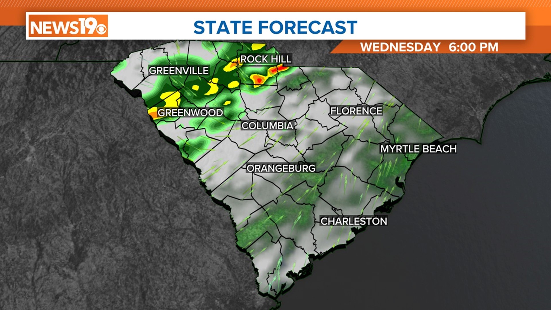Rain and some storms are possible this evening for South Carolina ...