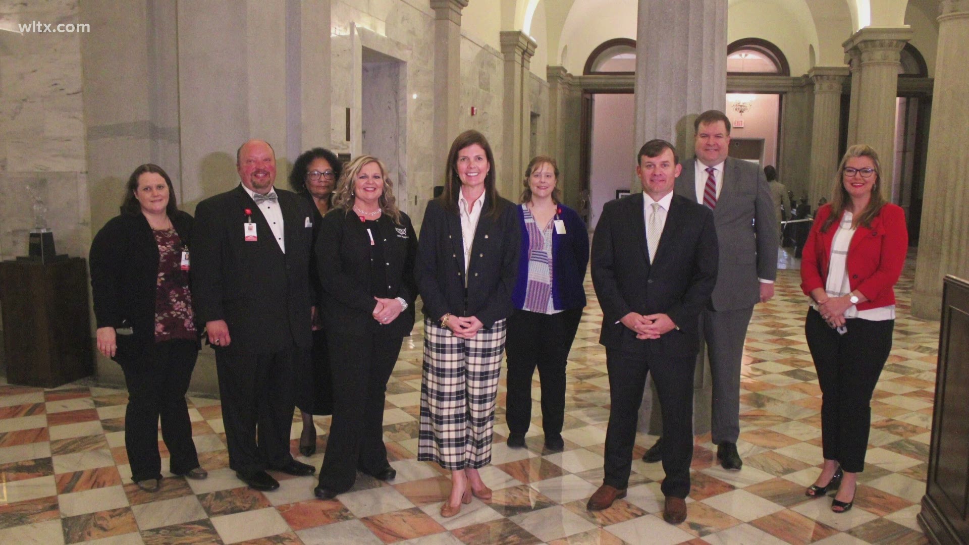 SC Lt. Governor Pamela Evette, Rep. Russell Ott present resolution recognizing work and dedication of social workers.