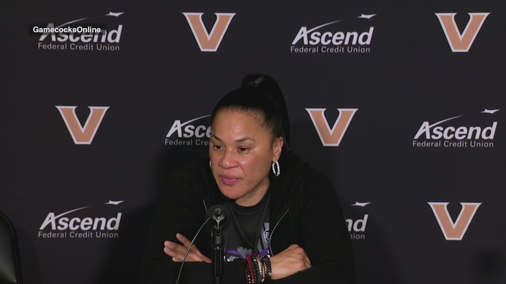 After Aliyah Boston tied at USC record with her 72nd double-double in the Vandy win, head coach Dawn Staley provides a scouting report on the 2022 National POY.