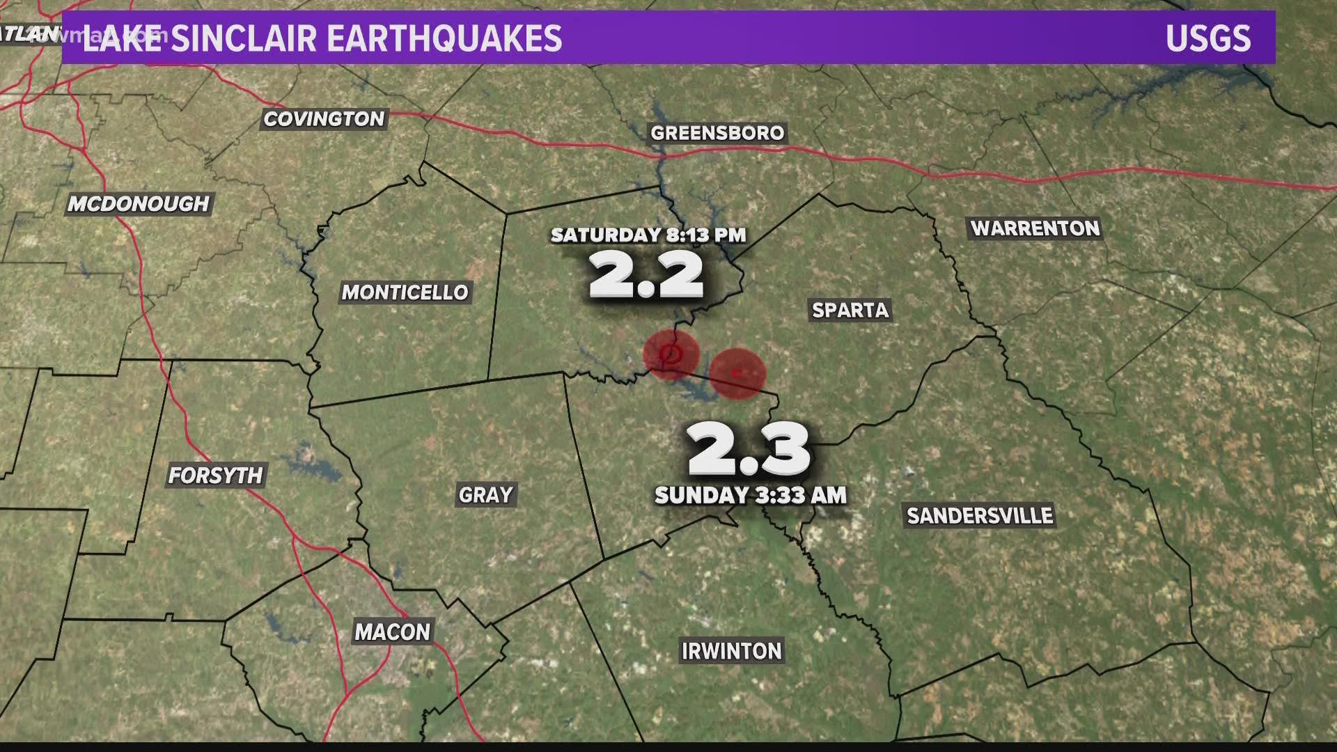 Quakes happen around Lake Sinclair and Oconee from time to time.