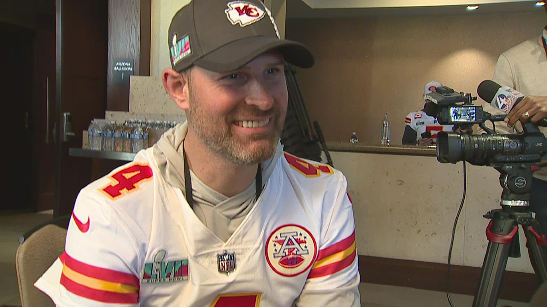 Chiefs backup quarterback Chad Henne spoke before Super Bowl LVII.