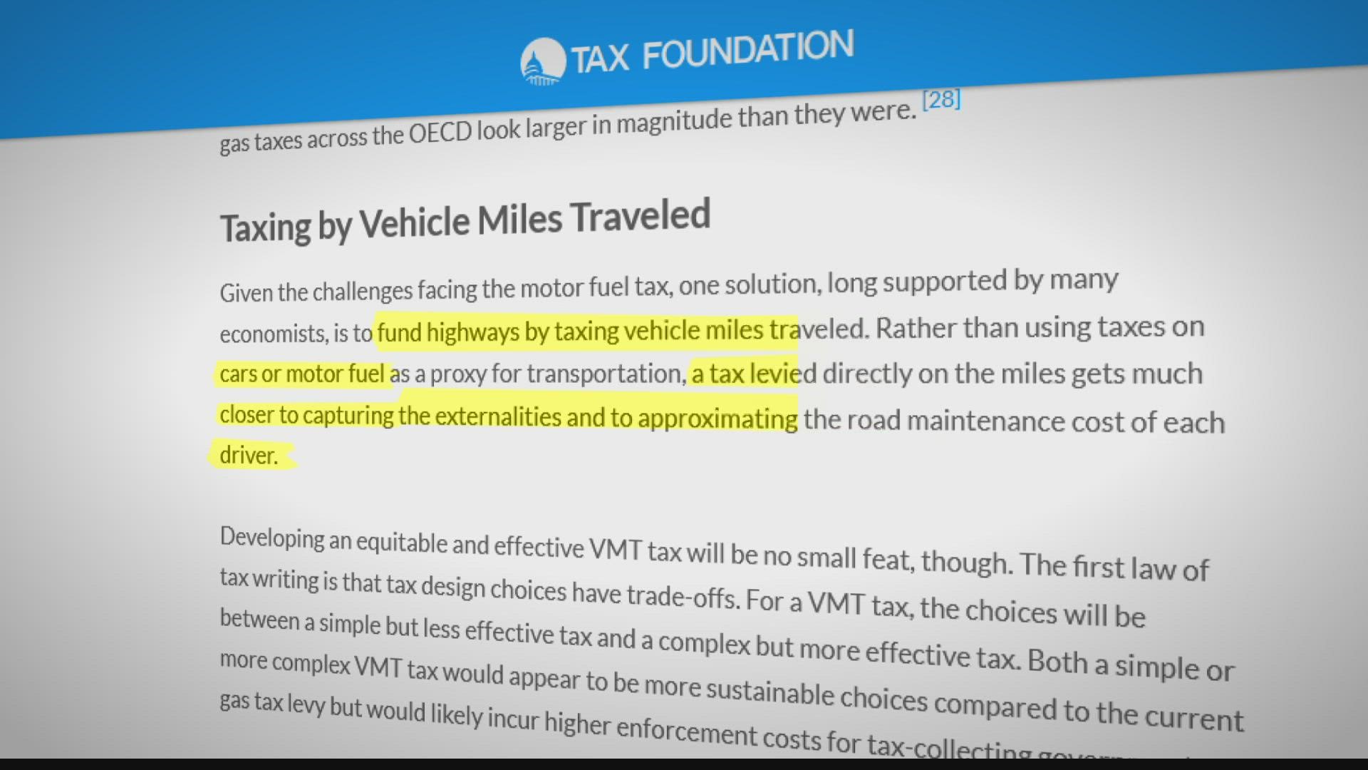 Some have asked if the infrastructure bill include a pilot program to study a per-mile user fee that would charge drivers based upon how many miles they drive.