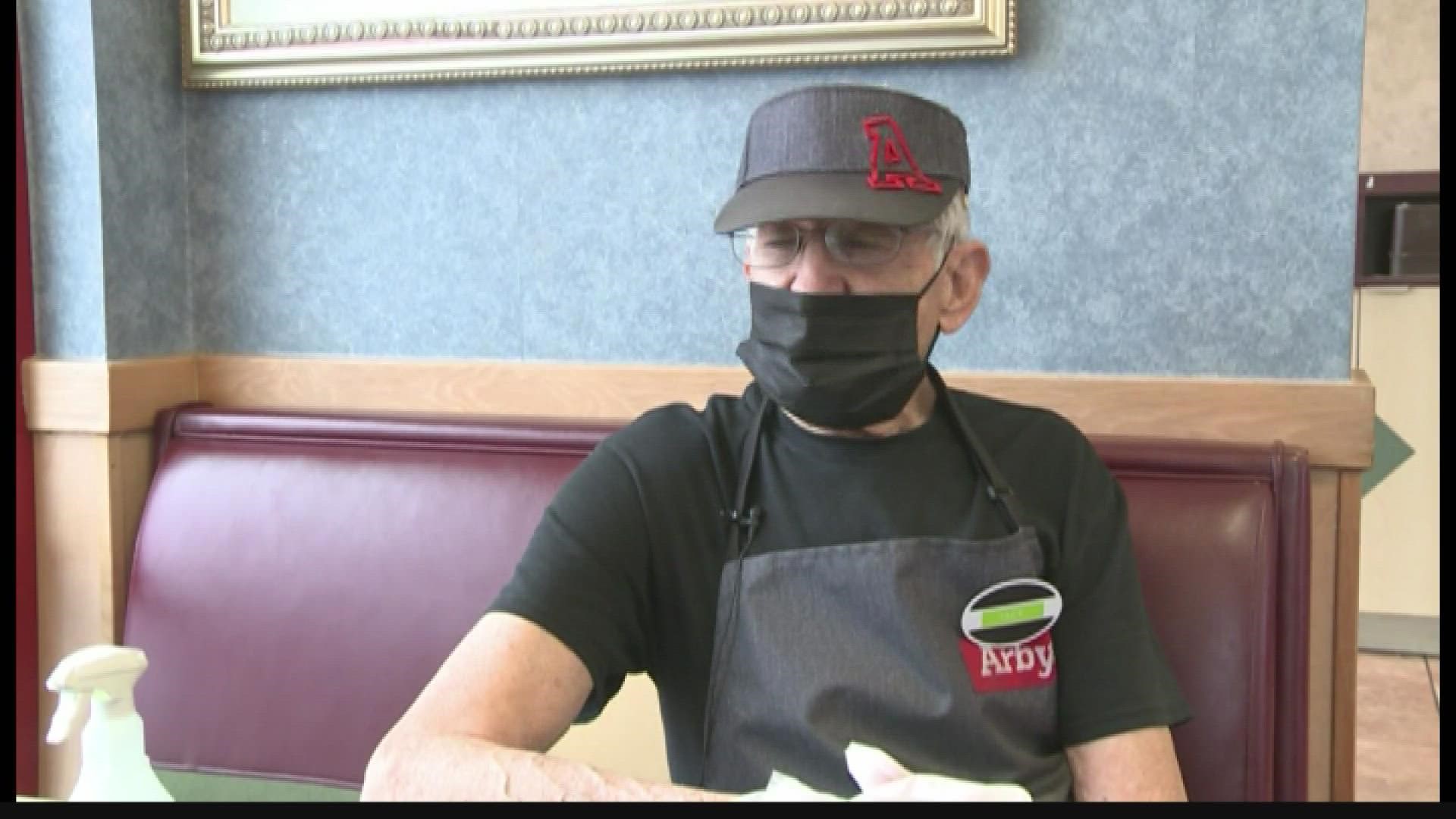 The Arby's worker said he took the job to stay healthy - and because he just can't get enough of the place.