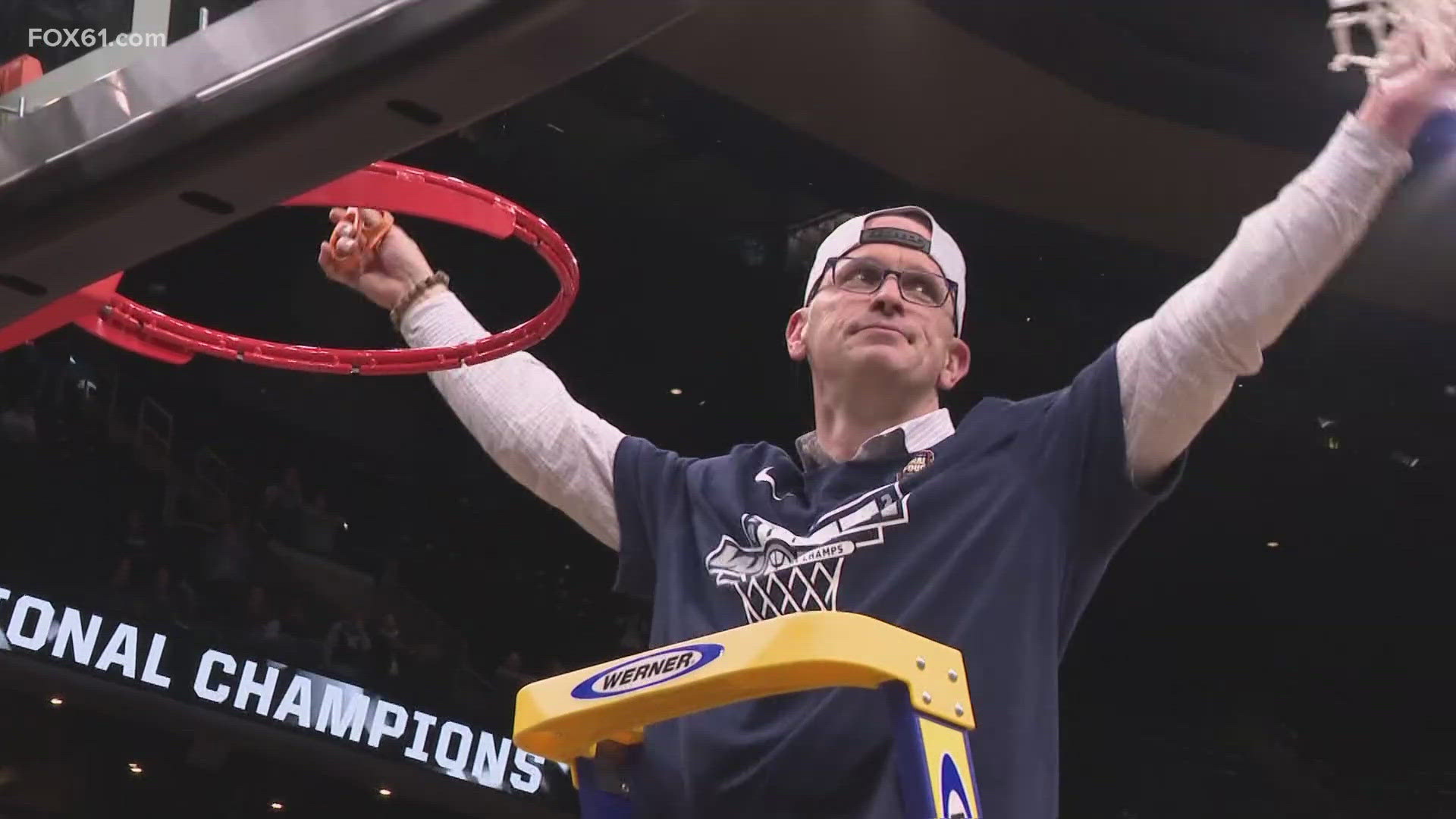 School's out for the summer at UConn, but that didn't stop a small group of fans from gathering on the UConn Storrs campus to celebrate Dan Hurley's decision.