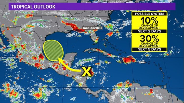 National Hurricane Center reports possible tropical development for 1st time in month