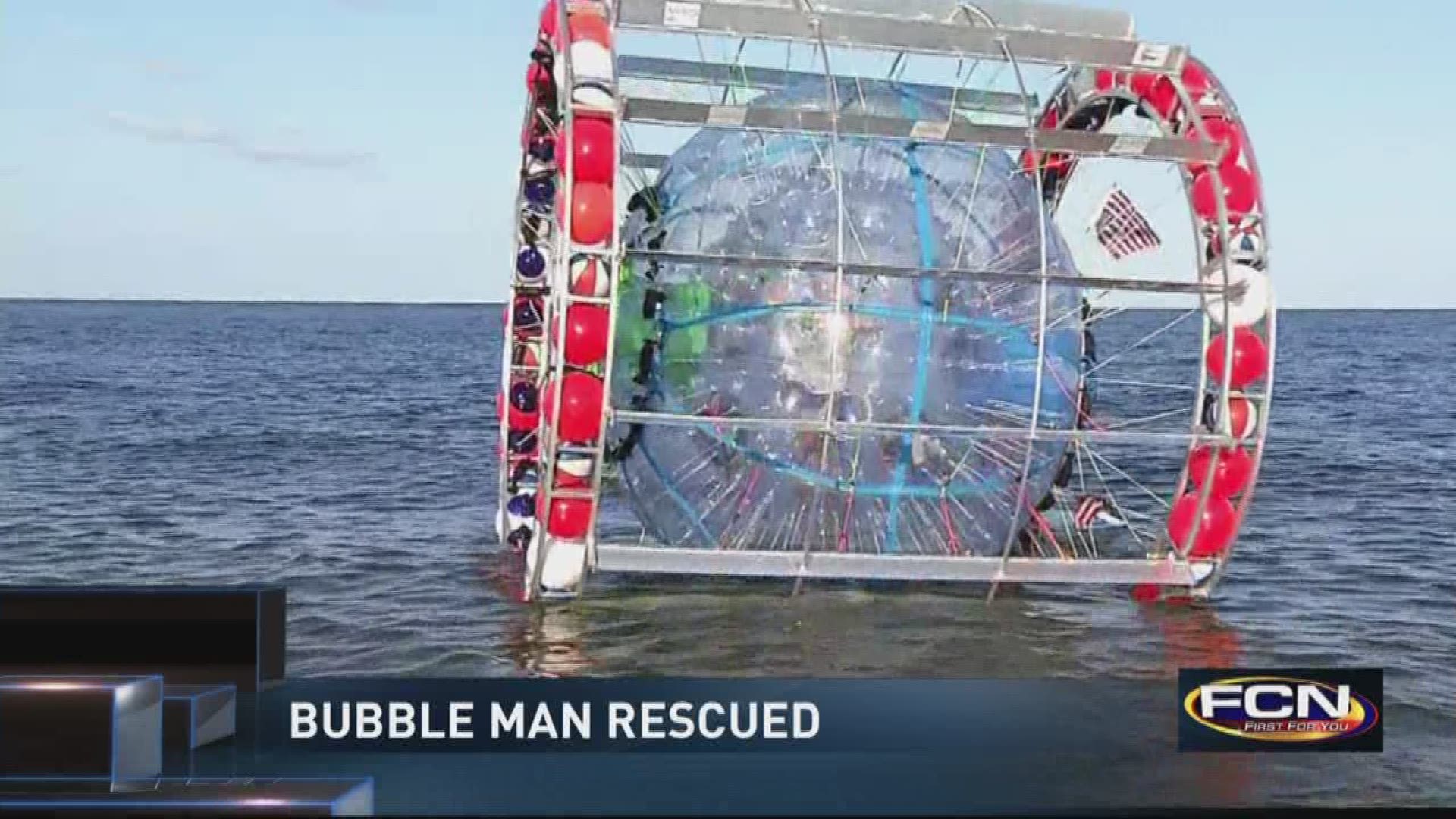 Bubble man was stopped by the Coast Guard, yet again.