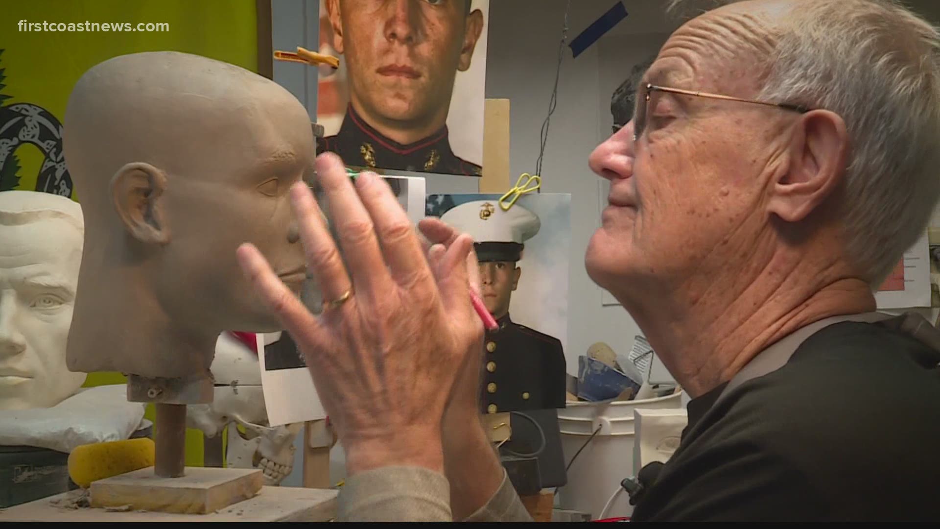 Cliff Leonard has made about 50 bronze busts over the past 13 years to remember our fallen service members. Each one takes about two months to make.