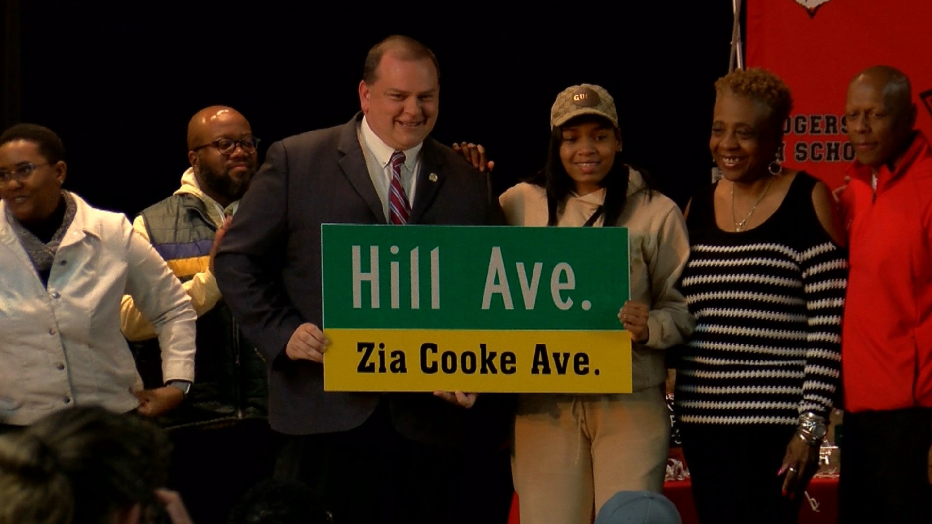 Mayor Wade Kapszukiewicz unveiled the renaming of a part of Hill Avenue in her honor as part of the celebration. Cooke recently won the NCAA national championship.