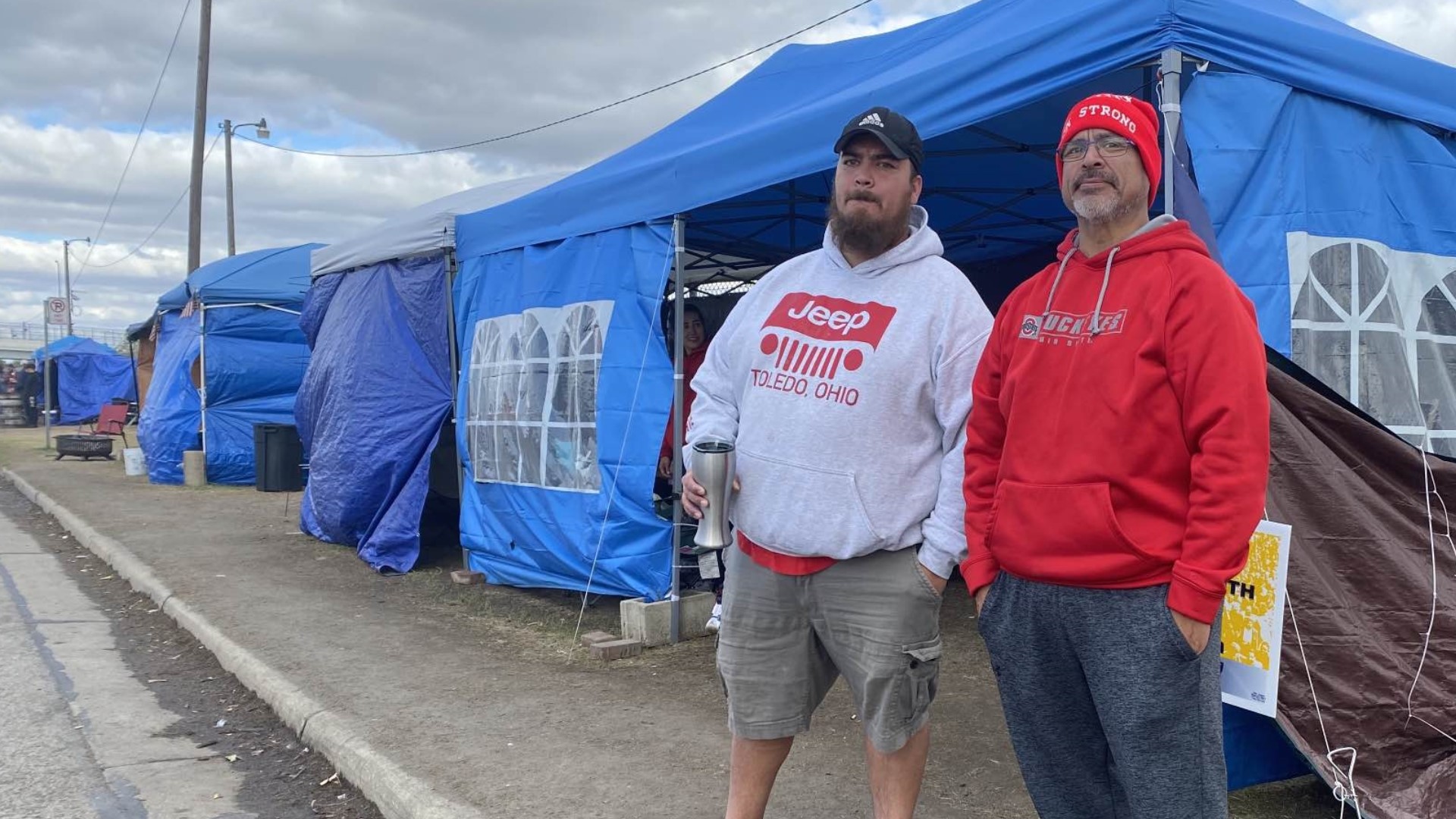 Striking Jeep workers Brandon and Robert Vasquez