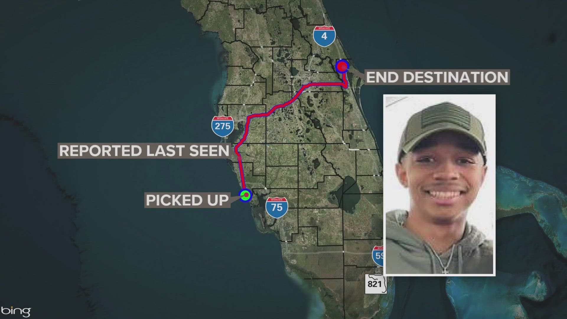 Officials say Giovanni Pelletier went missing on Friday, Aug. 1, while vacationing with family in Englewood before leaving to visit more relatives in Brevard County.